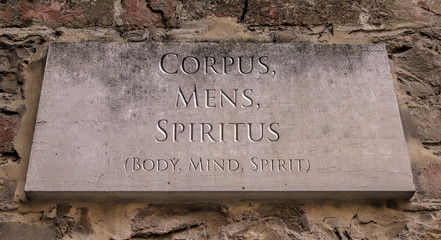 Corpus, Mens, Spiritus. A Latin phrase meaning Body, Mind, Spirit. Andrews University’ s motto....