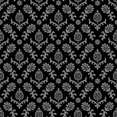 Fototapeta premium Antique seamless background 533 vintage nature garden flower pineapple fruit 