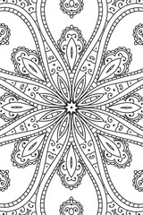 Mandala background. Ethnic decorative elements. Hand drawn . Coloringg book for adults.