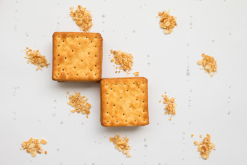 Two crackers isolated