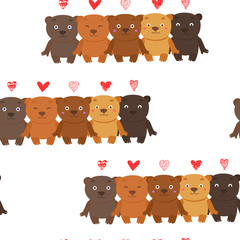 Seamless pattern with teddy bear vector illustration