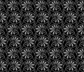 Antique seamless background 551 vintage spiral curve round fan leaf
