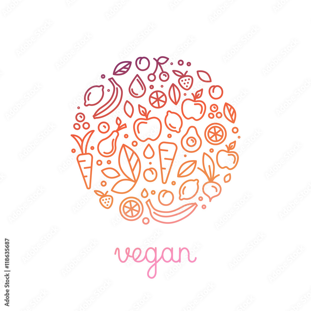 Poster Vector logo design template in trendy linear style