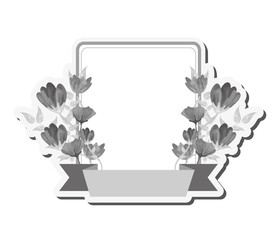 flat design flower frame icon vector illustration