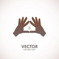 House vector logo created by hands - 118636411
