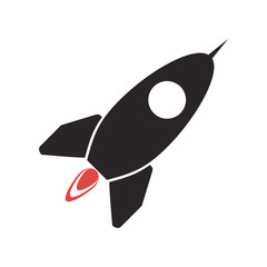 flat design toy rocket icon vector illustration