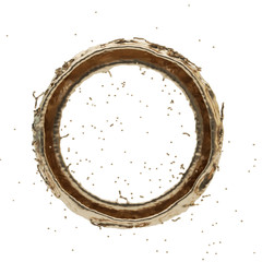 golden splash radial 3d rendering