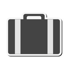 flat design classic suitcase icon vector illustration