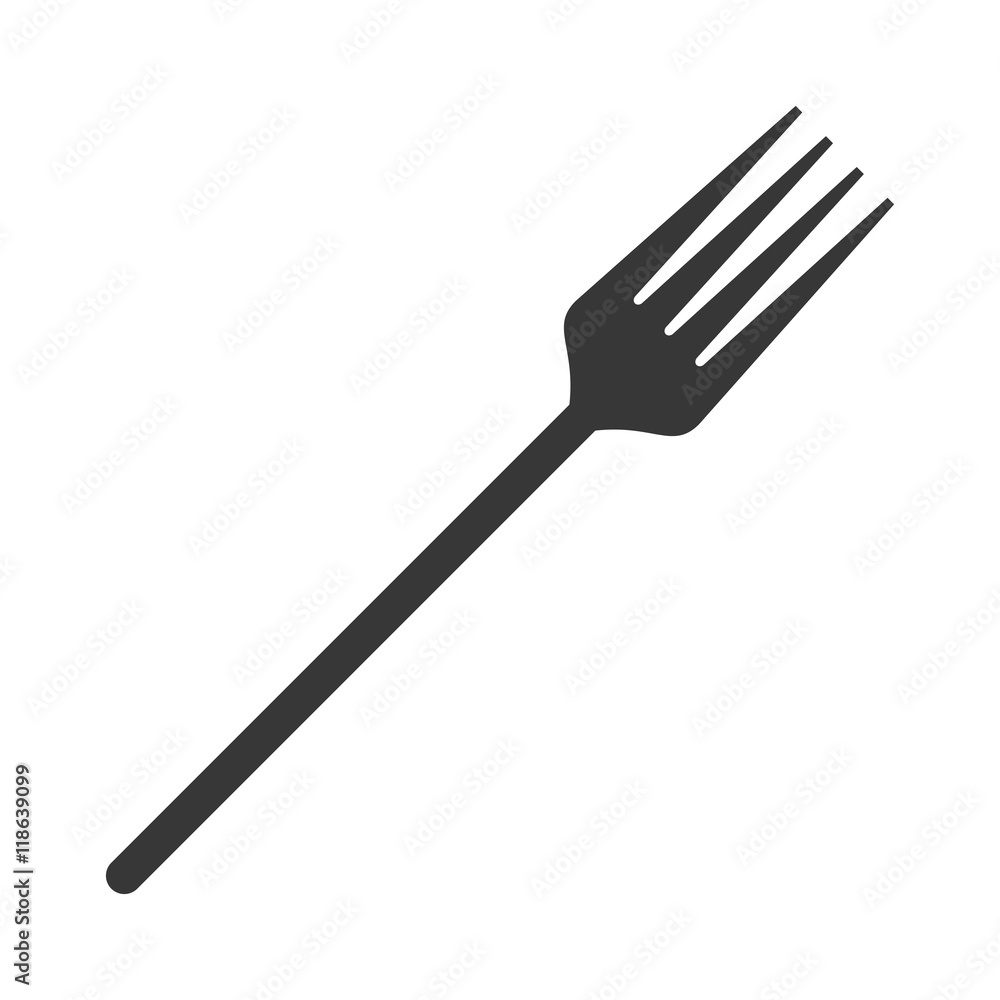 Wall mural flat design single fork icon vector illustration