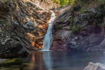 Secluded waterfall on the mountains in Corsica - 2