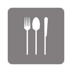 flat design fork spoon knife icon vector illustration