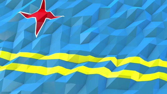 Aruba 3D Wallpaper Animation, National Symbol, Low Polygonal Glossy Origami Style