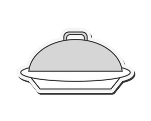 flat design elegant food tray icon vector illustration