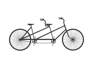 flat design tandem bicycle icon vector illustration - obrazy, fototapety, plakaty