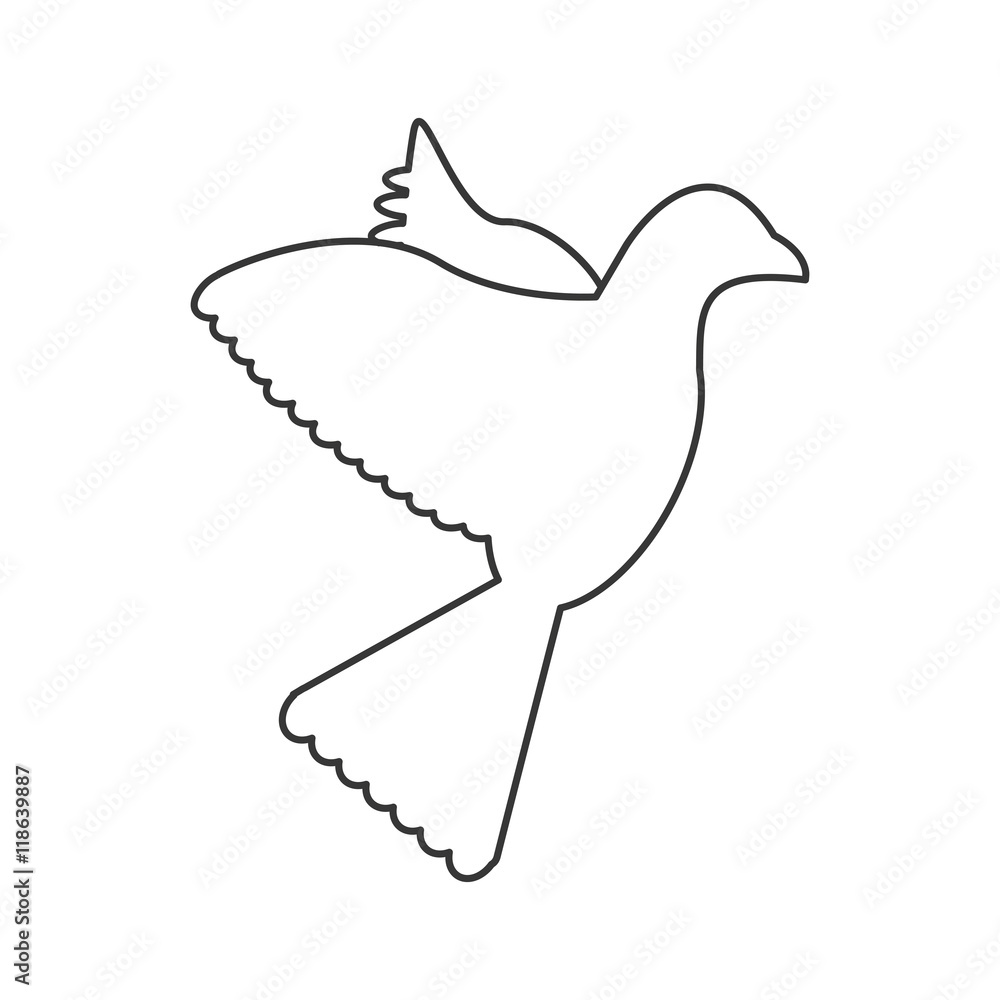 Wall mural flat design dove silhouette icon vector illustration