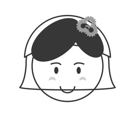 flat design happy bride icon vector illustration