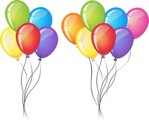 Fotobehang Celebrate vector balloons on white background. Air balloon, inflatable balloon air, rubber air balloon flying, festival decoration birthday illustration vector © junzportraits