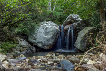 Obraz premium Secluded waterfall on the mountains in Corsica - 3
