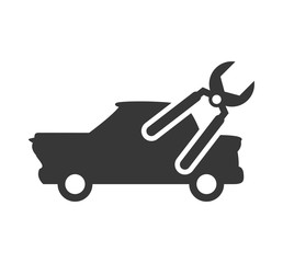 pliers tool repair car automobile silhouette icon. Flat and Isolated design. Vector illustration