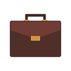 flat design business briefcase icon vector illustration