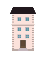 flat design single building icon vector illustration