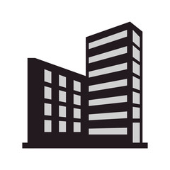 flat design single building icon vector illustration