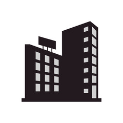 flat design single building icon vector illustration