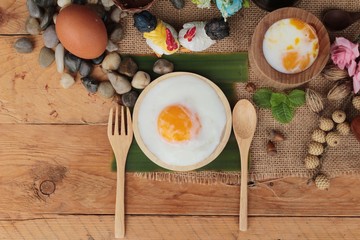 Onsen egg or soft-boiled egg is delicious.