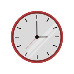 flat design wall clock icon vector illustration