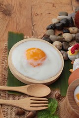 Onsen egg or soft-boiled egg is delicious.
