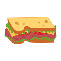sandwich snack lunch fast food icon. Flat and Isolated illustration. Vector illustration