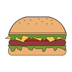 hamburger snack lunch fast food icon. Flat and Isolated design. Vector illustration
