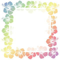 Fototapeta na wymiar hibiscus flowers frame
