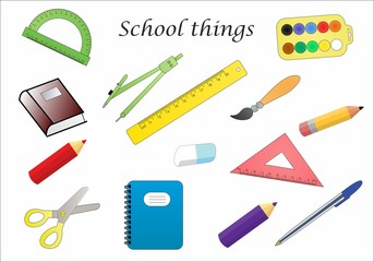 School things used by primary by children but also by teachers