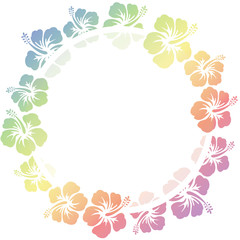 Obraz na płótnie Canvas hibiscus flowers frame