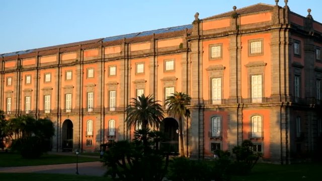 The park and the Royal Palace of Capodimonte, Naples Italy