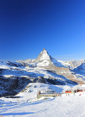 The East Face of the Matterhorn. The Alps, Switzerland.