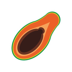 papaya organic healthy natural food icon. Flat and Isolated illustration. Vector illustration
