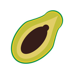 avocado organic healthy natural food icon. Flat and Isolated illustration. Vector illustration