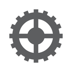Obraz premium gear cog circle machine part icon. Flat and Isolated design. Vector illustration