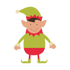 elf merry christmas celebration icon. Flat and Isolated design. Vector illustration