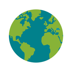 Fototapeta na wymiar earth planet world sphere icon. Flat and Isolated design. Vector illustration