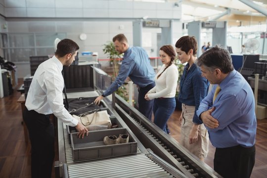 Passengers In Airport Security Check