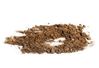 pile dirt isolated on white background, with clipping path