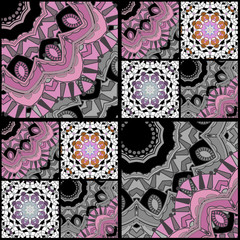 Abstract paisley ornament. Seamless pattern kaleidoscopic orient