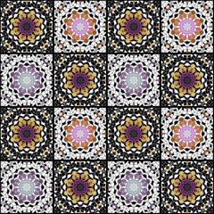 Abstract paisley ornament. Seamless pattern kaleidoscopic orient