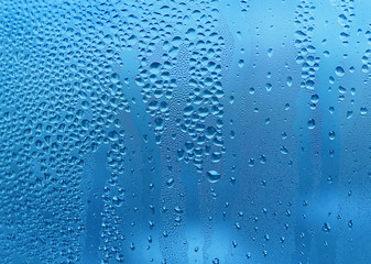 Water drops on glass