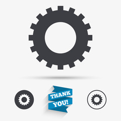 Cog settings sign icon. Cogwheel gear symbol.