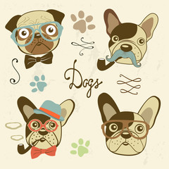 Fototapeta premium Cute dogs collection