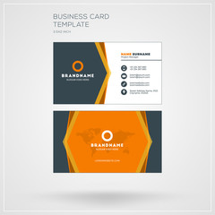 Business Card Print Template. Personal Visiting Card with Company Logo. Clean Flat Design. Vector Illustration